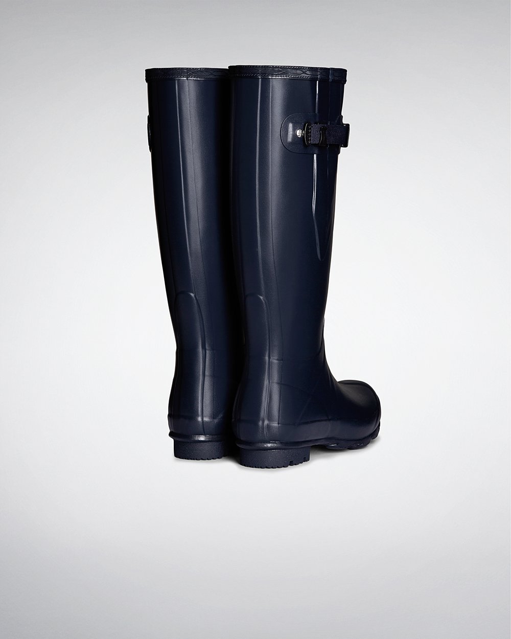 Womens Tall Rain Boots - Hunter Norris Field Side Adjustable (18HKCRASJ) - Navy